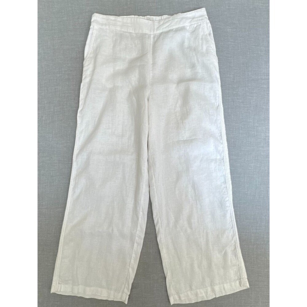 Joie 100% Linen Wide Leg Pants Womens XL White Coastal Beach Resort Summer